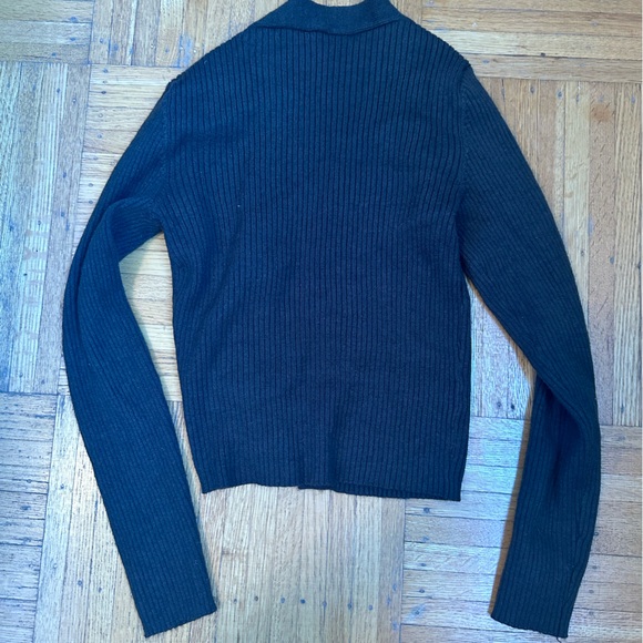 Garage dark green button up sweater - Picture 3 of 3